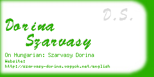 dorina szarvasy business card